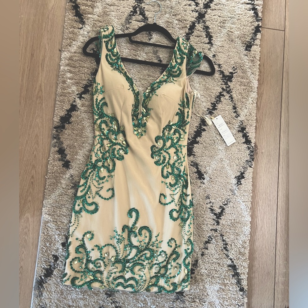 Embellished mini dress NWT
